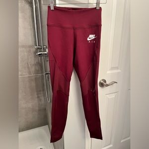 Nike Womens Dri-Fit 7/8 Mesh Tights (Leggings), XS, Red/Burgundy